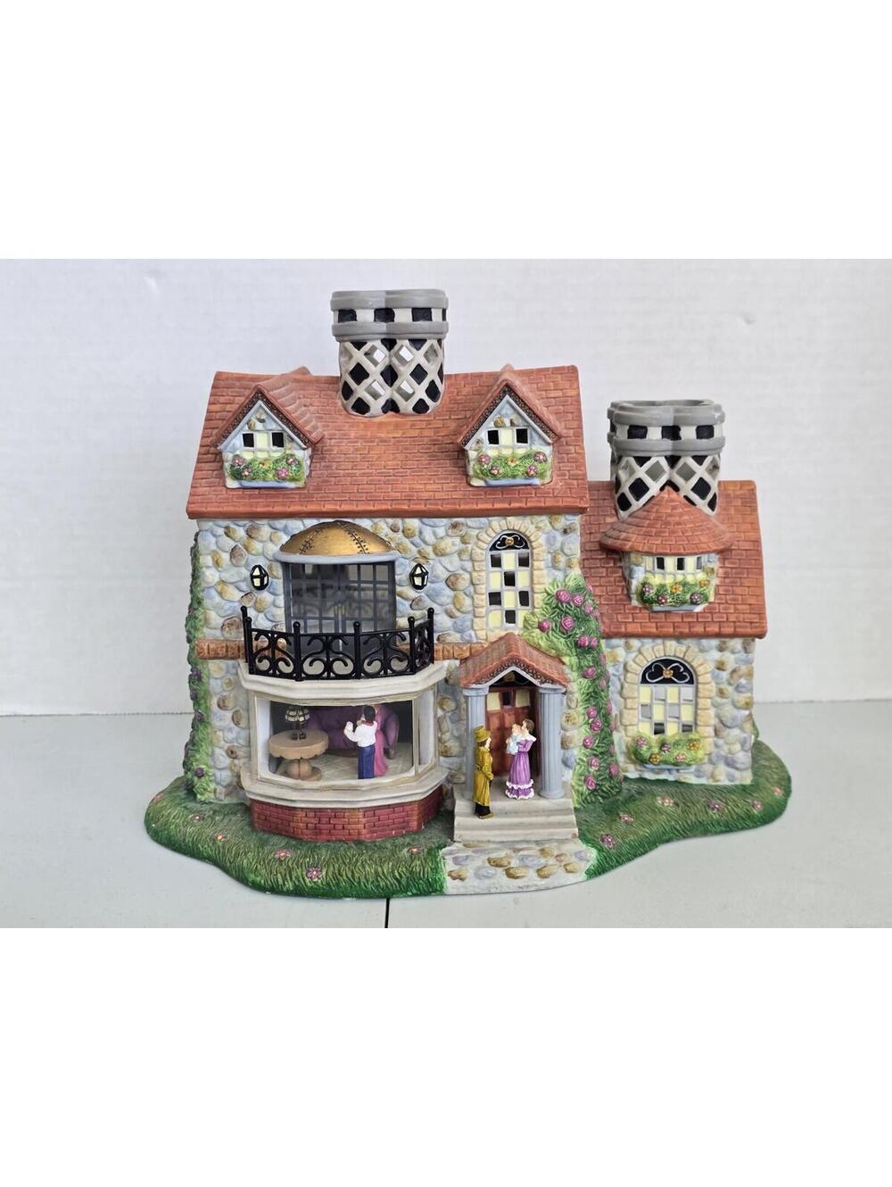 Party Lite  Olde World Village Bristol House Victorian #3 Lit By TeaLight Candle